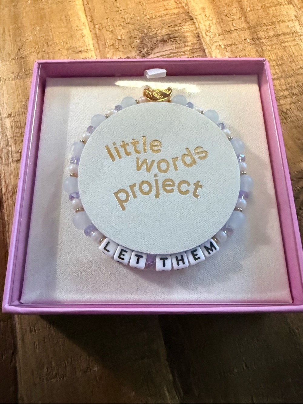 Little Words Project "Let Them" Lavender Beaded Bracelet - Picture 3 of 3